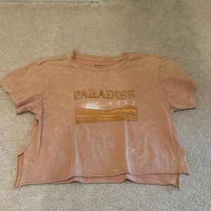 Light Orange Roxy Oversized Crop Tee, women’s size large